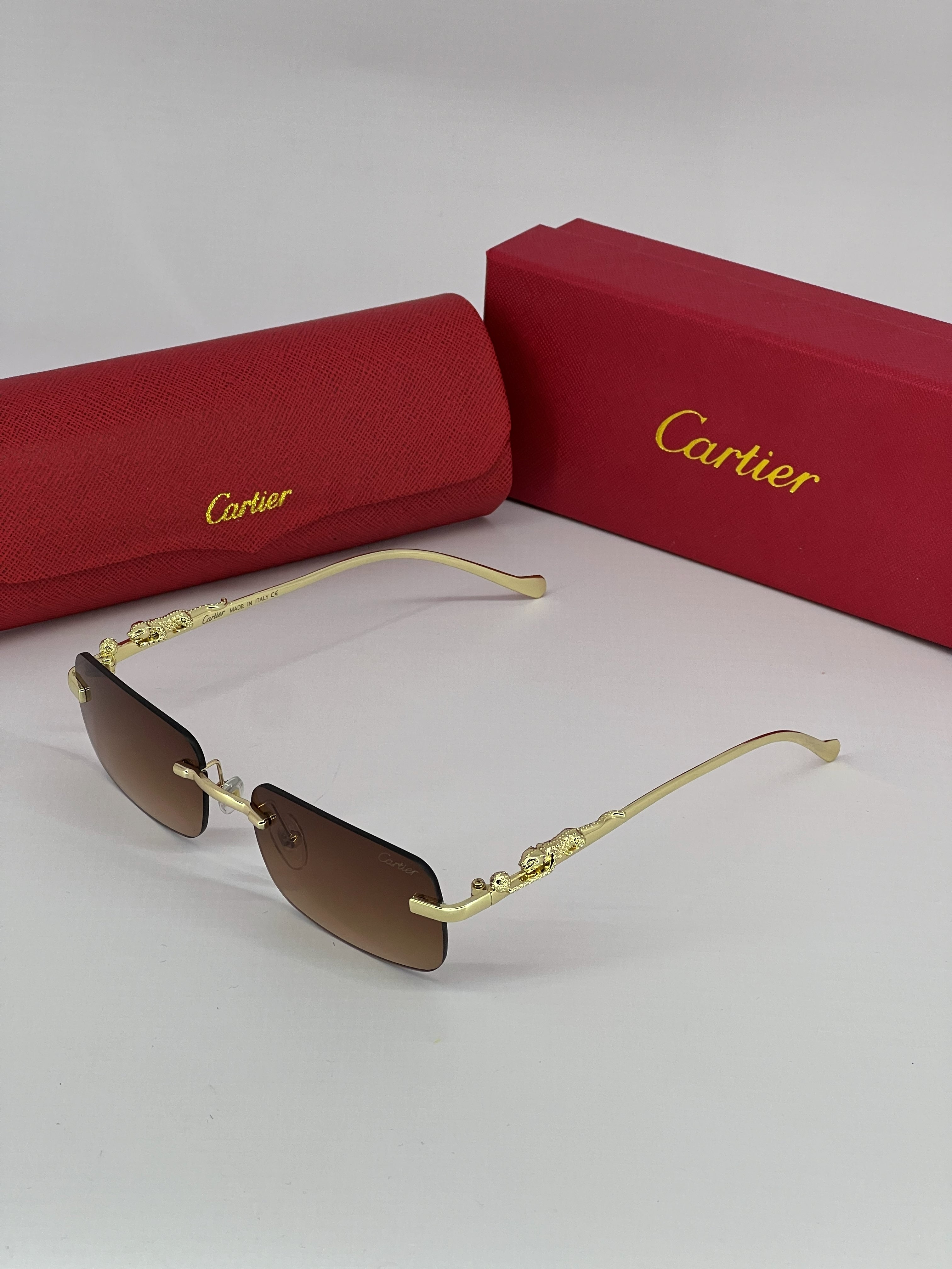 CARTIER JAGUAR Or Marron Dégradé