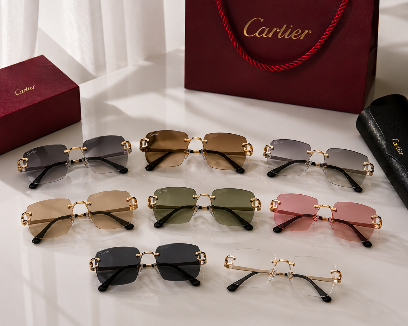 Cartier Rimless Luxury Sunglasses