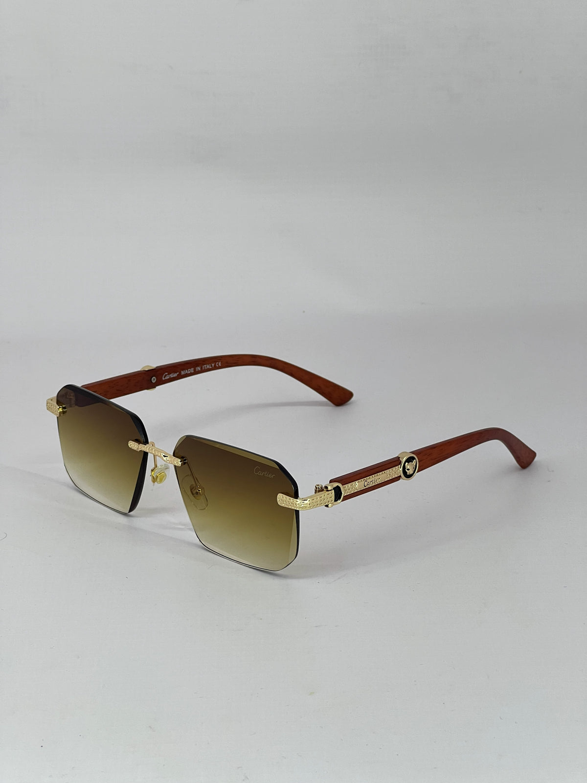 Cartier Rimless Brown Gradient Sunglasses