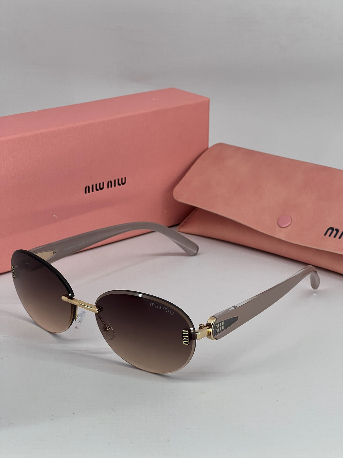 MIU MIU Lunettes de Soleil Marron Dégradé